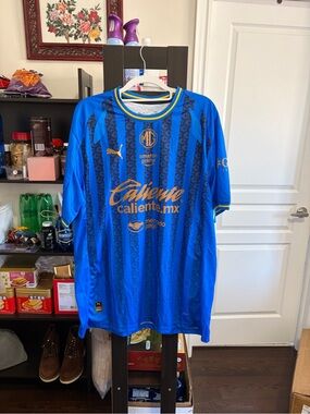 Puma Men’s Blue Soccer Jersey with Gold Logos